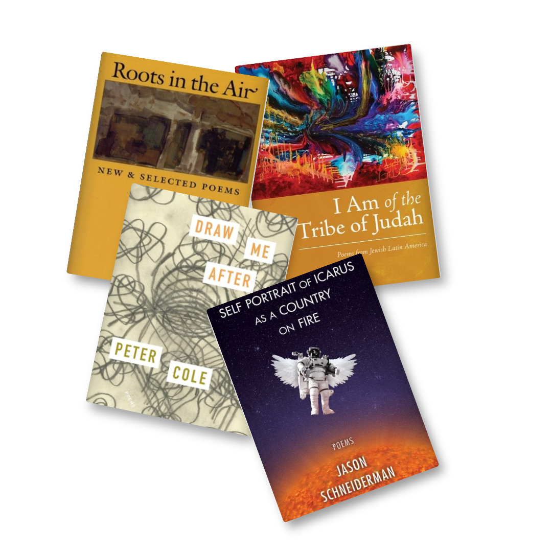 Pile of books Yetzirah books for the 24-25 book club | Yetzirah Jewish Poetry